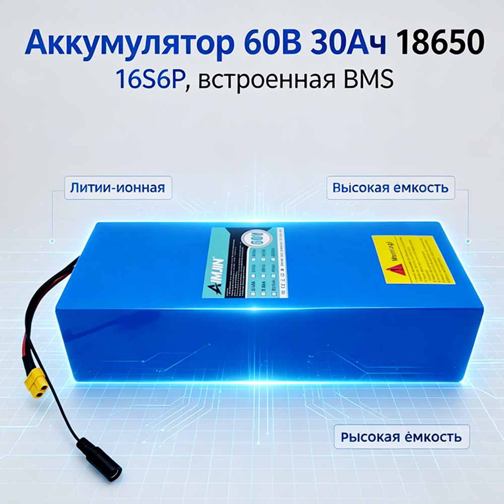 Built-in BMS 18650 16S6P 60V 3 - огляд і ціна 60V 30Ah Electric Scooter Battery