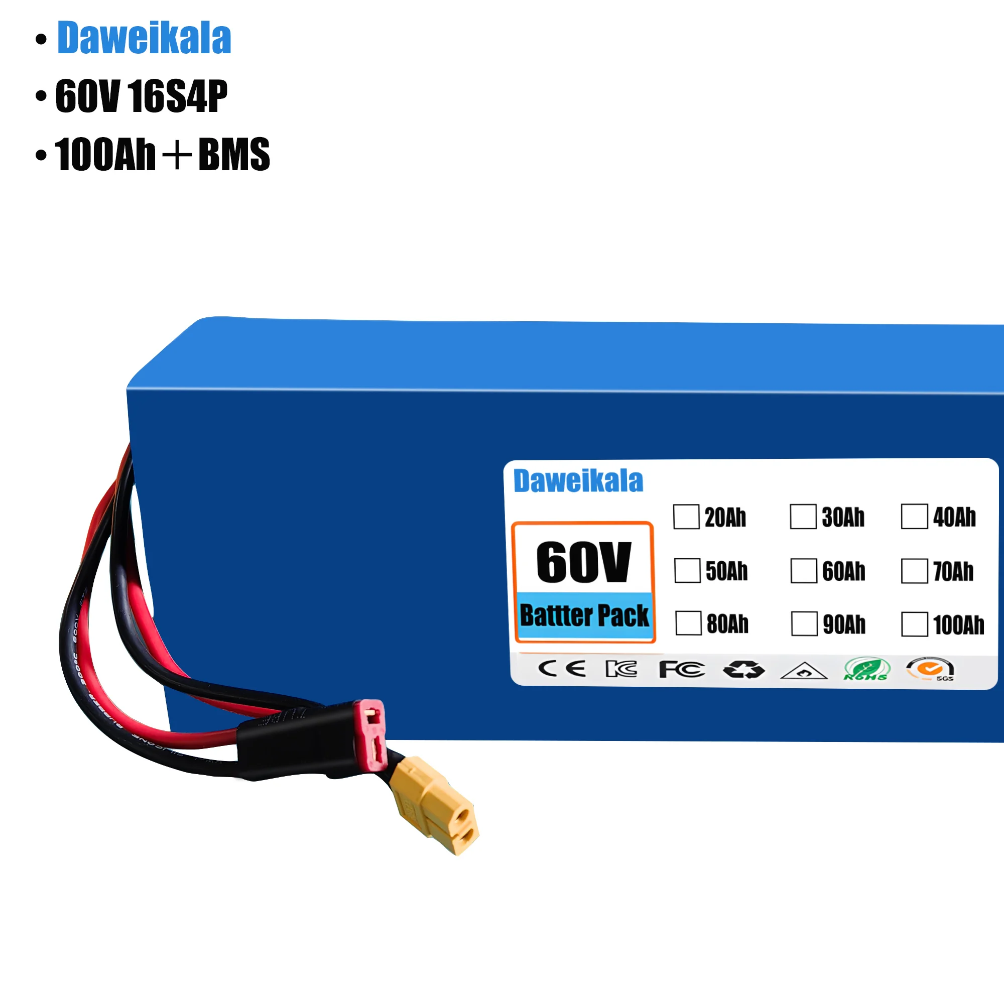 60V 100Ah 16s4p lithium-ion ba - огляд і ціна 60V 30Ah Electric Scooter Battery