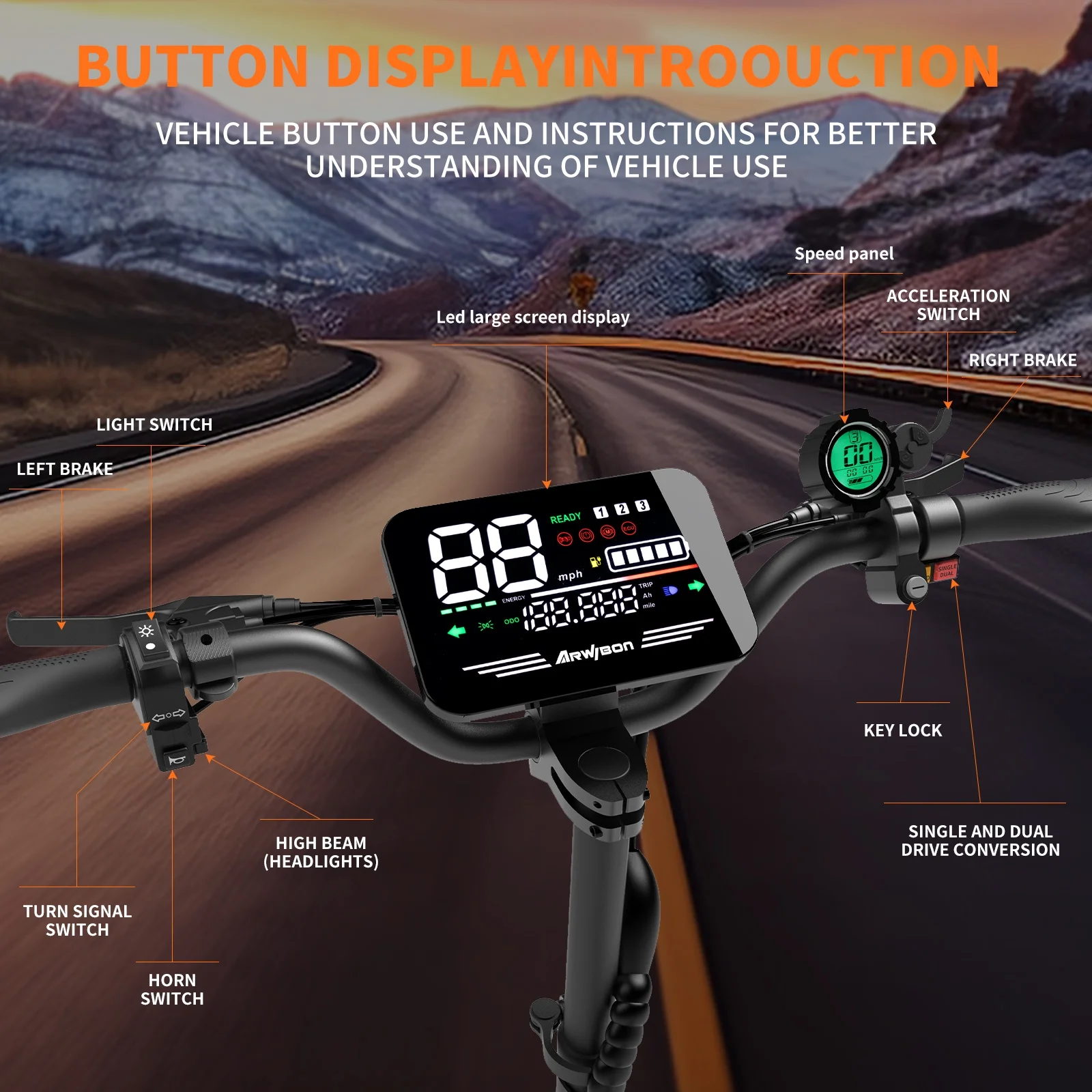 Arwibon 5600W Electric Scooter - огляд і ціна 60V 5600W Dual Motor Electric Scooter