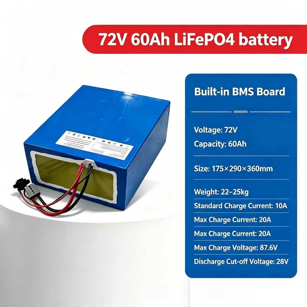 lithium 72V 60Ah lifepo4 batte - огляд і ціна 72V 60Ah Lifepo4 Battery Pack